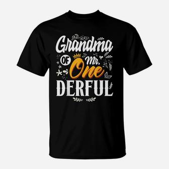 Grandma Of Mr Onederful 1St Birthday First One-Derful T-Shirt | Crazezy AU