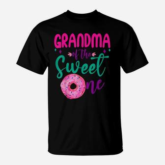 Grandma Of Sweet One 1St B-Day Party Matching Family Donut T-Shirt | Crazezy CA