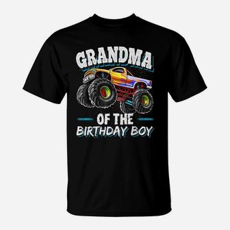 Grandma Of The Birthday Boy Monster Truck Birthday Party T-Shirt | Crazezy