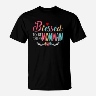 Grandma Tee - Blessed To Be Called Mommaw Colorful Art T-Shirt | Crazezy UK