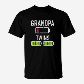 Grandpa Low Battery Twins T-Shirt | Crazezy AU