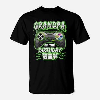 Grandpa Of The Birthday Boy Matching Video Gamer Party T-Shirt | Crazezy CA