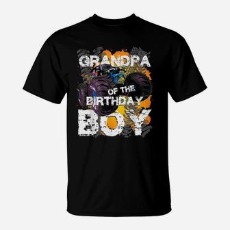 Grandpa Of The Birthday Boy Monster Truck Matching Family T-Shirt | Crazezy DE
