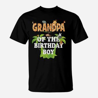 Grandpa Of The Birthday Boy Zoo Theme Animal Party T-Shirt | Crazezy UK