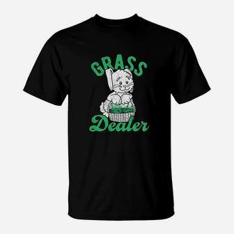 Grass Dealer Funny Easter Bunny Basket Holdiay T-Shirt | Crazezy UK