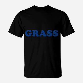 Grass In Blue Funny Retro Bluegrass Graphic T-Shirt | Crazezy UK