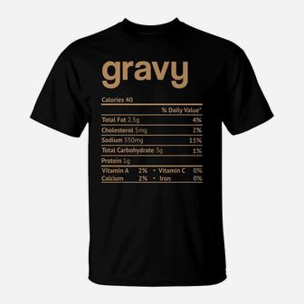 Gravy Nutrition Facts Funny Thanksgiving Christmas Food T-Shirt | Crazezy CA