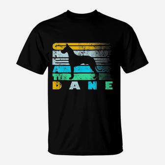 Great Dane Cool Vintage Retro Silhouette Distressed T-Shirt - Monsterry