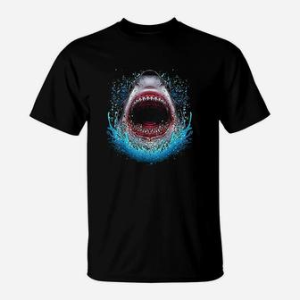 Great White Shark Open Mouth Teeth Beach Ocean Animal T-Shirt - Thegiftio UK