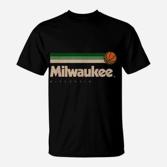 Green Milwaukee Basketball B-Ball Wisconsin Retro Milwaukee T-Shirt | Crazezy DE