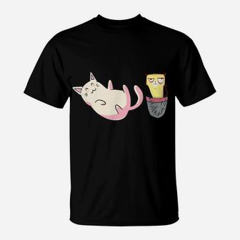 Grumpy Pocket Cat Japanese Kawaii Ramen Kitty Gift Pet Anima T-Shirt | Crazezy