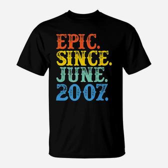 Grunge Epic Since June 2007 Birth Year Born Legendary Gifts T-Shirt - Thegiftio UK