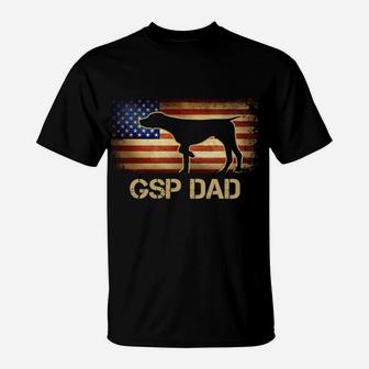 Gsp Dad Vintage American Flag Patriotic Dog Lover Sweatshirt T-Shirt | Crazezy UK