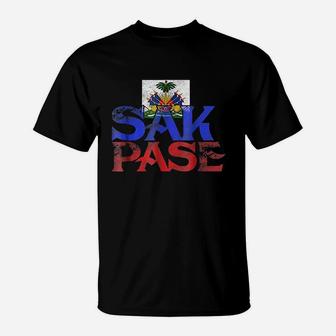 Haitian Sak Pase Pride Flag I Love Haiti Roots T-Shirt | Crazezy