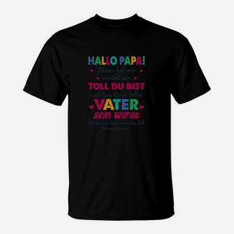 Hallo Papa! Liebevolles Buntes Text-T-Shirt für Väter - Seseable