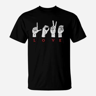 Hand Love Sign For Valentines Day Happy Valentines Day T-Shirt - Seseable