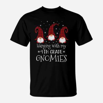 Hanging With My 4Th Grade Gnomies - Teacher Christmas Gnome T-Shirt | Crazezy