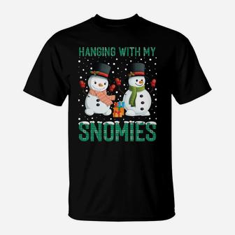 Hanging With My Snomies Ugly Christmas Sweater Funny Snowman Sweatshirt T-Shirt | Crazezy AU
