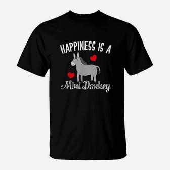 Happiness Is A Mini Donkey T-Shirt - Thegiftio UK