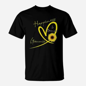 Happiness Is Being A Grammie Sunflower Heart T-Shirt | Crazezy DE