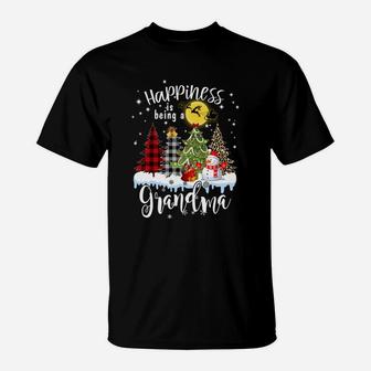 Happiness Is Being A Grandma Christmas Night - Grandma G Sweatshirt T-Shirt | Crazezy