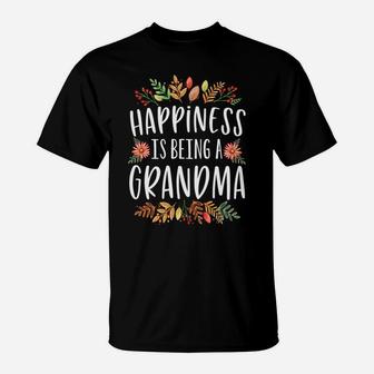 Happiness Is Being A Grandma Thanksgiving Christmas Gift Sweatshirt T-Shirt | Crazezy