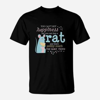 Happiness Rat Gift For Rat Lovers Owners Rat Mom Dad T-Shirt | Crazezy UK