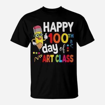 Happy 100Th Day Of Art Class Tshirt For Girls Boys & Teacher T-Shirt | Crazezy