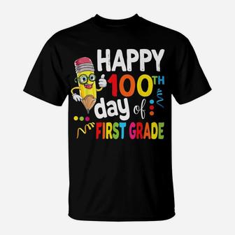 Happy 100Th Day Of First Grade Shirt For Girl Boy & Teacher T-Shirt | Crazezy UK