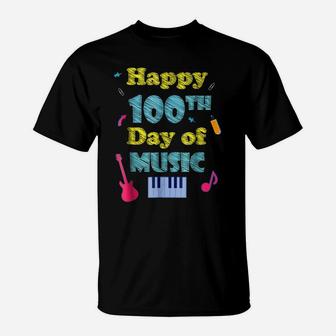 Happy 100Th Day Of Music Fun School T-Shirt | Crazezy DE