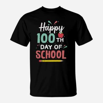 Happy 100Th Day Of School 100 Days Student Teacher Kids Gift T-Shirt | Crazezy DE