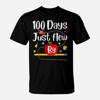 Happy 100Th Day Of School Apple Funny Teacher Student Kids T-Shirt | Crazezy