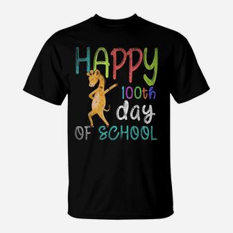 Happy 100Th Day Of School Dabbing Giraffe 100 Days Of School T-Shirt | Crazezy DE
