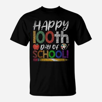 Happy 100Th Day Of School Kids Boys Girls 100 Days Of School T-Shirt | Crazezy UK