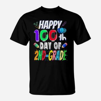 Happy 100Th Day Of Second Grade Gift 100 Days Of 2Nd Grade T-Shirt | Crazezy