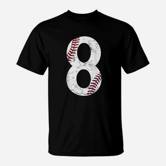 Happy Birthday 8Th 8 Year Old Baseball T-Shirt | Crazezy DE
