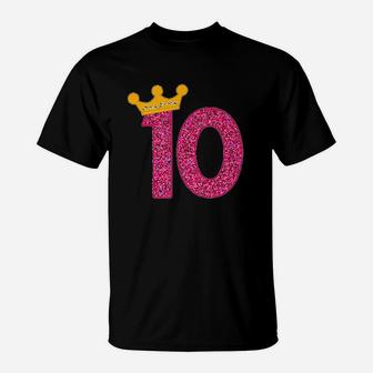 Happy Birthday Girls 10Th Party 10 Years Old Bday T-Shirt | Crazezy AU