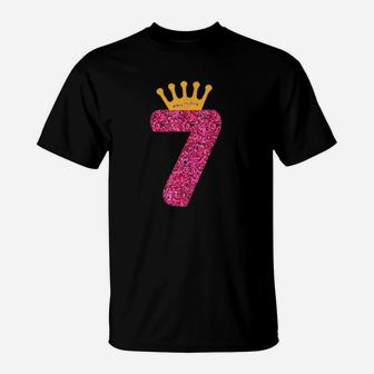 Happy Birthday Girls 7Th Party 7 Years Old Bday T-Shirt | Crazezy DE