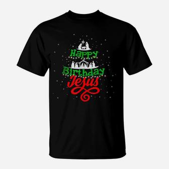 Happy Birthday Jesus Christmas Pajama Holiday Xmas Gifts T-Shirt | Crazezy