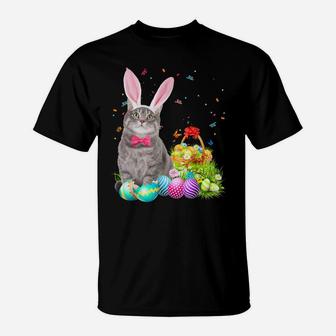Happy Easter Cute Bunny Cat Eggs Basket Men Women Funny Gift T-Shirt | Crazezy CA