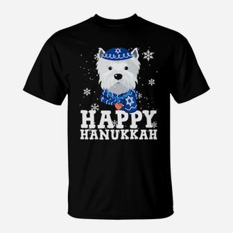 Happy Hanukkah West Highland White Terrier Dog Ugly T-Shirt - Monsterry UK