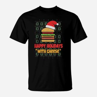 Happy Holidays With Cheese Santa Burger T-Shirt - Monsterry DE