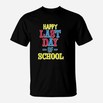 Happy Last Day Of School Red Yellow And Blue T-Shirt | Crazezy AU
