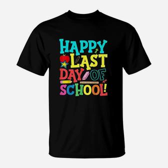 Happy Last Day Of School Teacher Boys Girls Kids T-Shirt | Crazezy