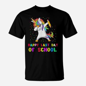 Happy Last Day Of School Teacher Student Grad Unicorn Shirt T-Shirt | Crazezy