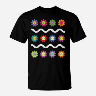 Happy Smiley Smile Face Flowers Funny Flower Kids Fun T-Shirt | Crazezy