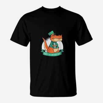 Happy St Pat Rex St Patrick's Day Pun T-Shirt - Monsterry