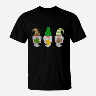 Happy St Patrick’s Day Three Gnomes Shamrock Beer Shirt T-Shirt - Thegiftio UK