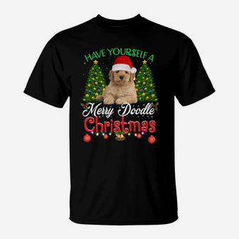 Have Yourself A Merry Doodle Christmas Goldendoodle Dog Love T-Shirt | Crazezy CA