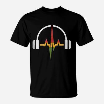 Headphones And Music Wave T-Shirt | Crazezy AU